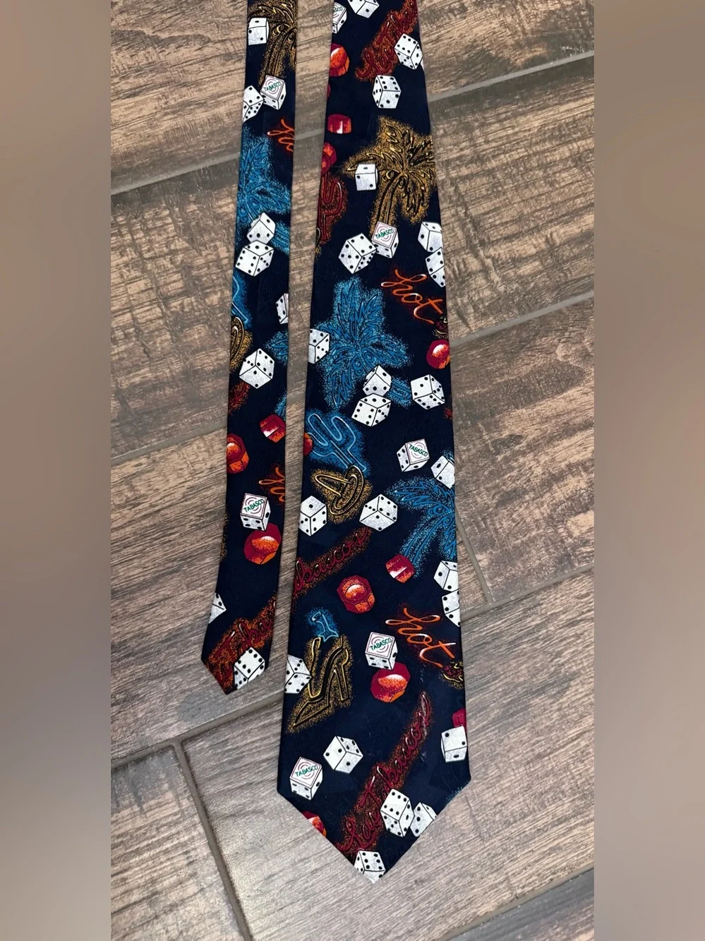 Tabasco‎ Hot Las Vegas Dice Silk Tie Old Money Preppy Dapper Novelty Dad Gift